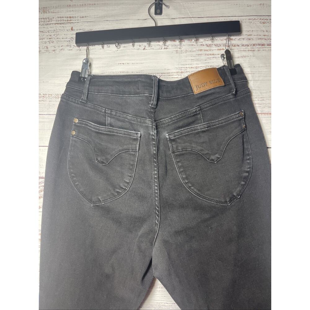 Judy Blue Size 14W Slim Fit Distressed Black STRETCH Denim Jeans High Rise